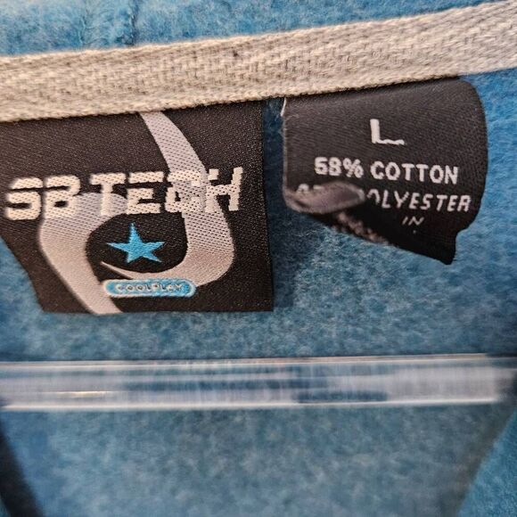 SB Tech Teal Training Hoodie NWT Mens Large Kangaroo Pocket Performance Drawstri - Picture 4 of 5
